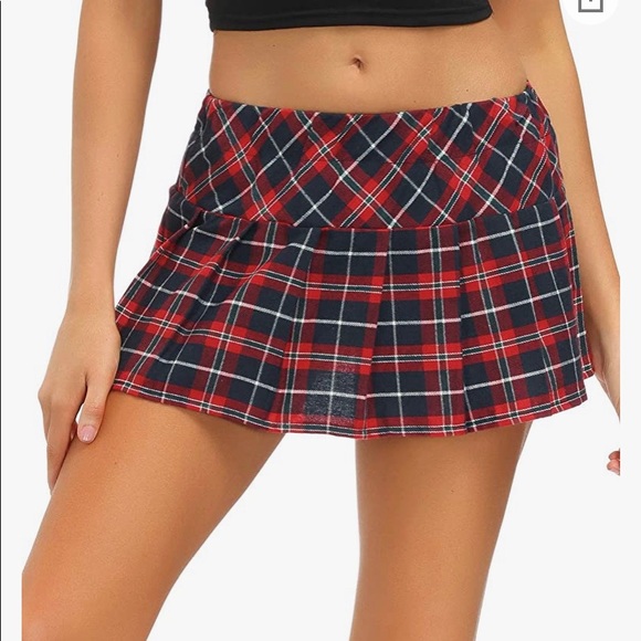 Dresses & Skirts - Sexy Red Plaid pleated schoolgirl Mini Skirt